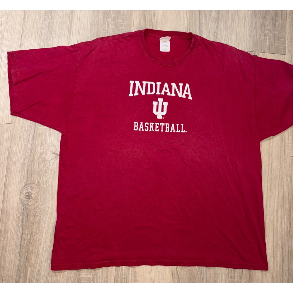 Vintage Indiana University Basketball T Shirt 2XL Crimson Hoosiers Gildan Y2K